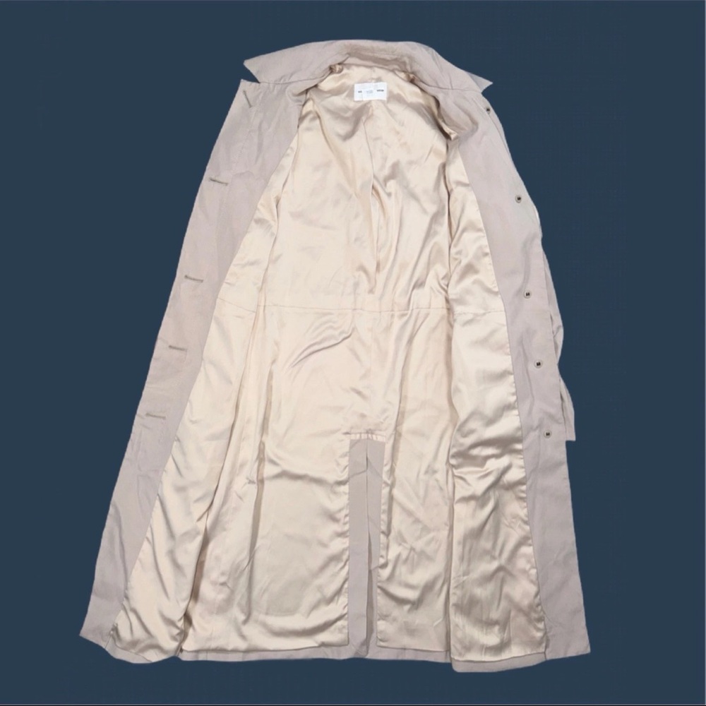 Club Monaco Womens Pale Pink Beige Long Sleeve Trench Coat XS - Picture 9 of 16